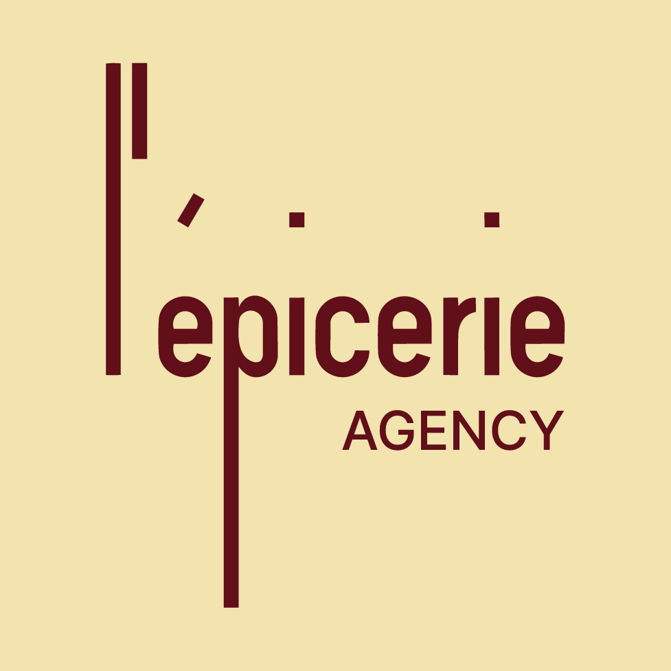 Logo l'Épicerie Agency crème, conseil en communication et influence à Paris